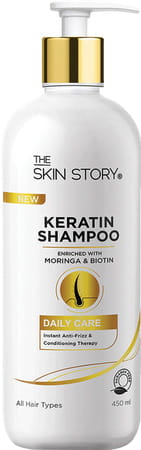The Skin Story Keratin Shampoo With Biotin For Straighter Shiny Hair | Controls Frizz Hairfall 450ml