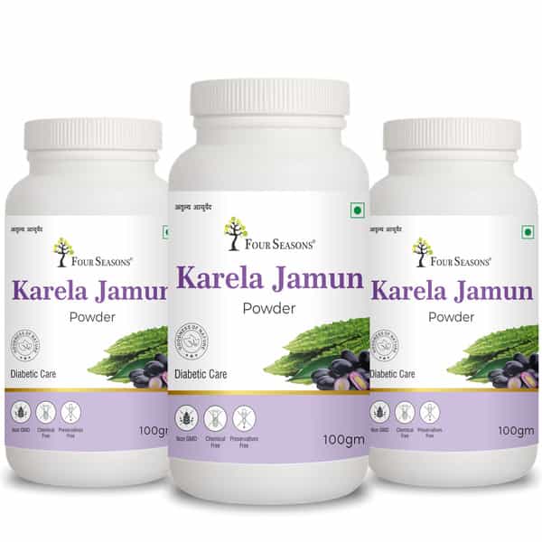 Four Seasons Karela Jamun Powder 100G | Diabetic Care | Manage Blood Sugar Level (Pack Of 3)