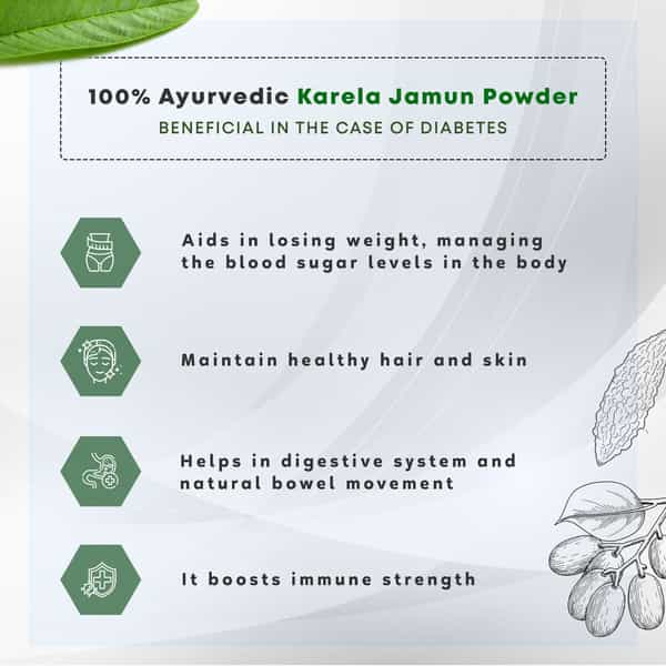 Four Seasons Karela Jamun Powder 100G | Diabetic Care | Manage Blood Sugar Level (Pack Of 3)