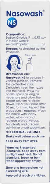 Nasowash Ns Bottle Of 100Ml Nasal Solution Spray