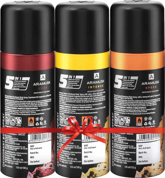 Aramusk Deodorant Body Spray -(150Mlx3)- Musk+Intense+Speed