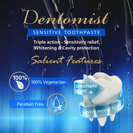 Dentomist Sensitive Toothpaste - 100 Gm | Paraben Free | Complete Protection
