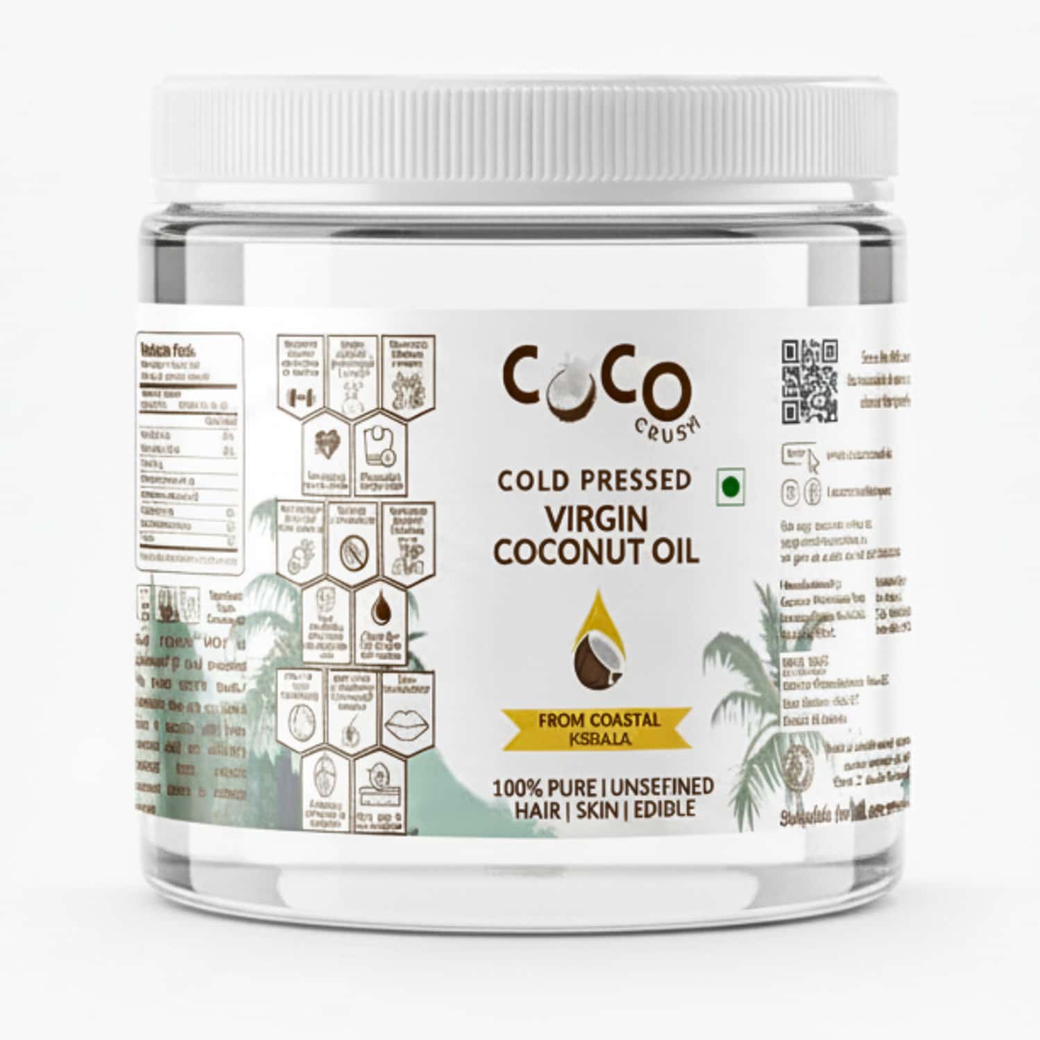 Coco Crush Cold Pressed Virgin Coconut Oil Jar - 200ml