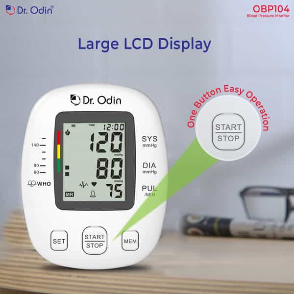 Dr. Odin Digital Blood Pressure Monitor | Accurate Bp Pulse Readings | Large Cuff (22-42Cm) | Obp104