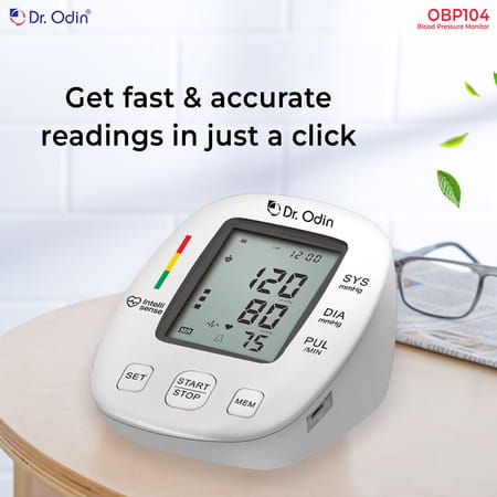 Dr. Odin Digital Blood Pressure Monitor | Accurate Bp Pulse Readings | Large Cuff (22-42cm) | Obp104