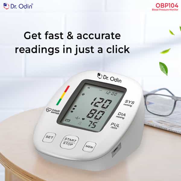 Dr. Odin Digital Blood Pressure Monitor | Accurate Bp Pulse Readings | Large Cuff (22-42Cm) | Obp104