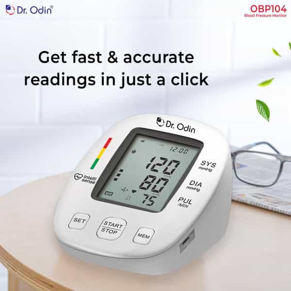 Dr. Odin Digital Blood Pressure Monitor | Accurate Bp Pulse Readings | Large Cuff (22-42Cm) | Obp104