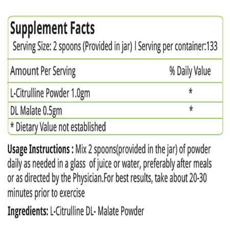 Natures Velvet Citrulline L-Malate 200g
