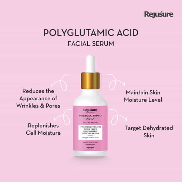 Rejusure Polyglutamic Acid Facial Serum Targets Dehydrated & Helps Maintain - 30 Ml