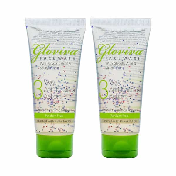Gloviva 3 Way Antibacterial Face Wash 100 Ml | Salicylic Acid 0.5 % | Soap Free (Pack Of 2)