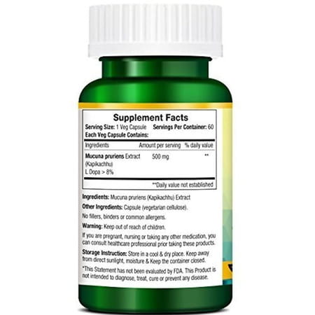 Morpheme Remedies Mucuna Pruriens Kapikachhu 500 Mg - 60 Veg Capsules