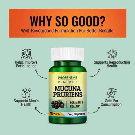 Morpheme Remedies Mucuna Pruriens Kapikachhu 500 Mg - 60 Veg Capsules