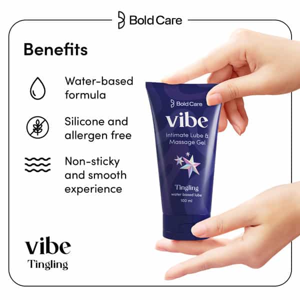 Bold Care Vibe Tingling - Natural Personal Lubricant For Men And Women - Water Based Lube - 100 Ml