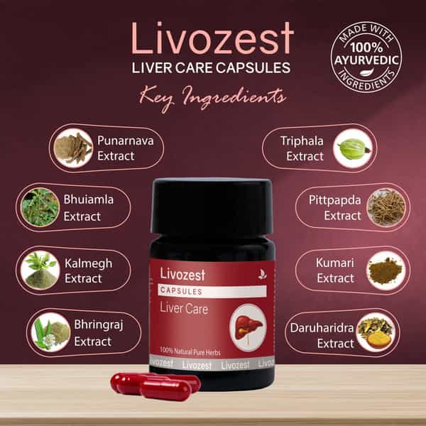 Livozest Capsules 10 Caps | Liver Health Supplement | Detox Liver (Pack Of 1)
