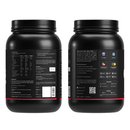 Athlab Unreal Gains Mass Gainer | Naturally Flavoured & Sweetened - Strawberry Smooth | 1 Kg