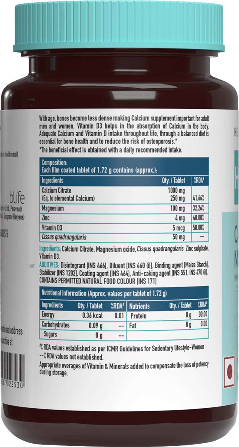 Buy HEALTHKART HK VITALS CALCIUM WITH MAG ZINC & VIT D3 60 TABLET(S
