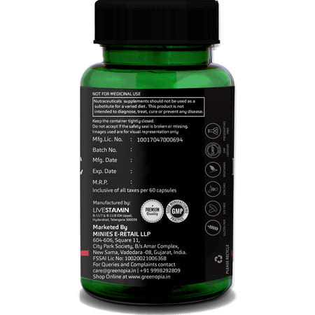 Greenopia Berberine Hcl With Milk Thistle & Turmeric Extracts | 60 Vegetarian Capsules