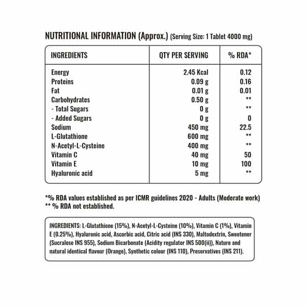 Pure Nutrition Glutathione - L Glutathione Tablets For Healthy Glowing Skin L - 600 Mg (15 Tablets)