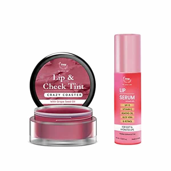 Tnw The Natural Wash Lip Care Combo With Crazy Coaster Lip & Cheek Tint And Lip Serum