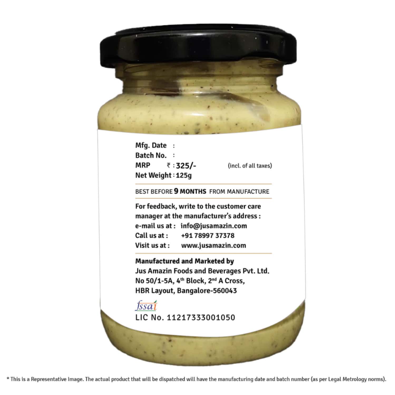 Buy JUS AMAZIN CREAMY CASHEW BUTTER PUNCHY PEPPER 125GCLEAN NUTRITION