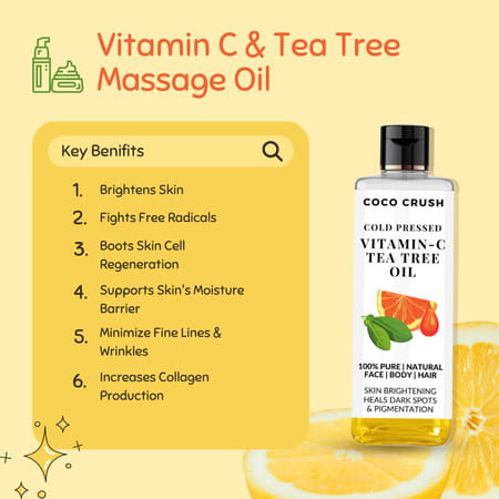 Coco Crush Vitamin-C & Tea Tree Massage Oil - 100Ml