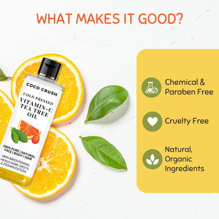 Coco Crush Vitamin-C & Tea Tree Massage Oil - 100Ml