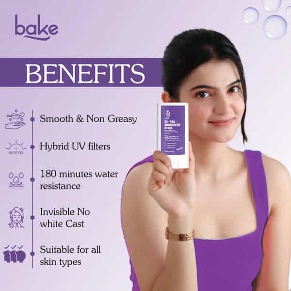Bake De-Tan Sunscreen Stick Spf 70 Pa++++ With Kojic & Arbutin (20G)