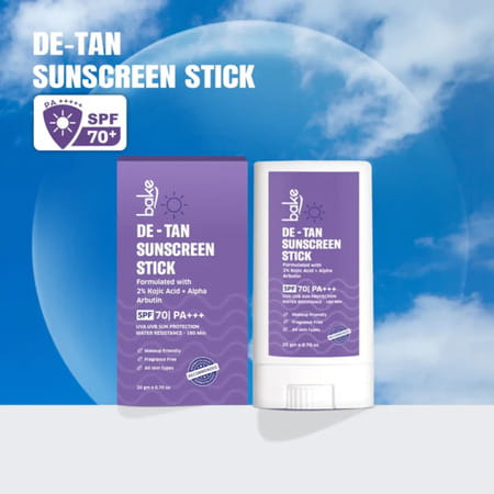 Bake De-Tan Sunscreen Stick Spf 70 Pa++++ With Kojic & Arbutin (20g)