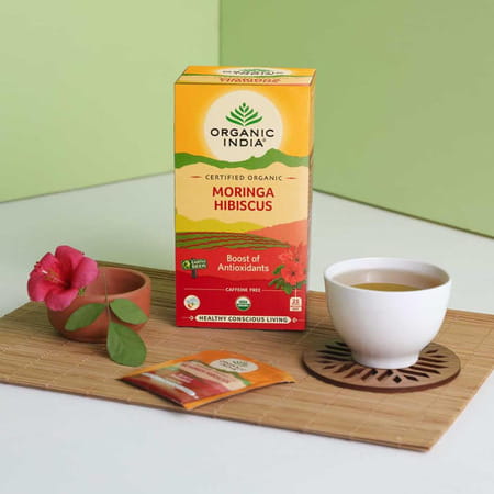 Organic India Moringa Hibiscus Tea | 25 Tea Bag