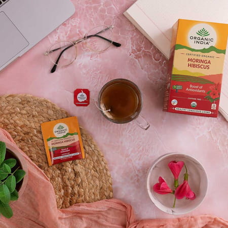 Organic India Moringa Hibiscus Tea | 25 Tea Bag