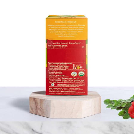 Organic India Moringa Hibiscus Tea | 25 Tea Bag