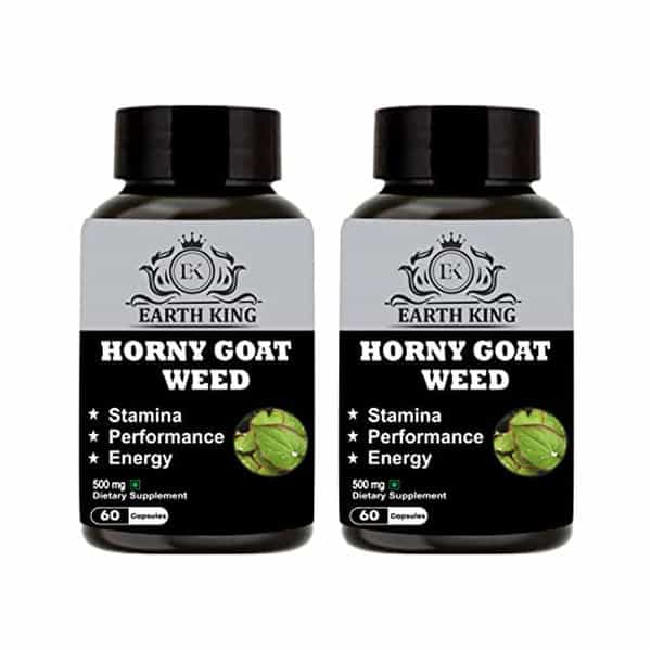 Earth King Horny Goat Weed Capsule|Epimedium Extract|Maca Root Powder - 500Mg 60 Capsules, Pack Of 2