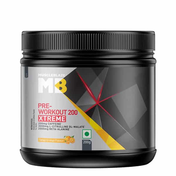 Muscleblaze Pre Workout 200 Xtreme (Tangy Orange | 30 Servings | 200G)