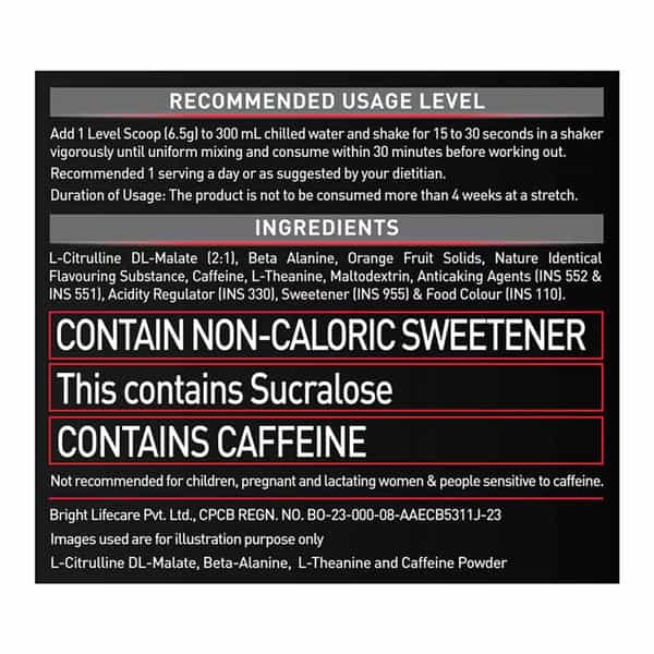 Muscleblaze Pre Workout 200 Xtreme (Tangy Orange | 30 Servings | 200G)
