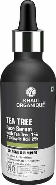 Khadi Organique Tea Tree Face Serum With Tea Tree 1% + Salicylic Acid 2% For Acne & Blemishes-30Ml