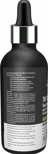 Khadi Organique Tea Tree Face Serum With Tea Tree 1% + Salicylic Acid 2% For Acne & Blemishes-30Ml