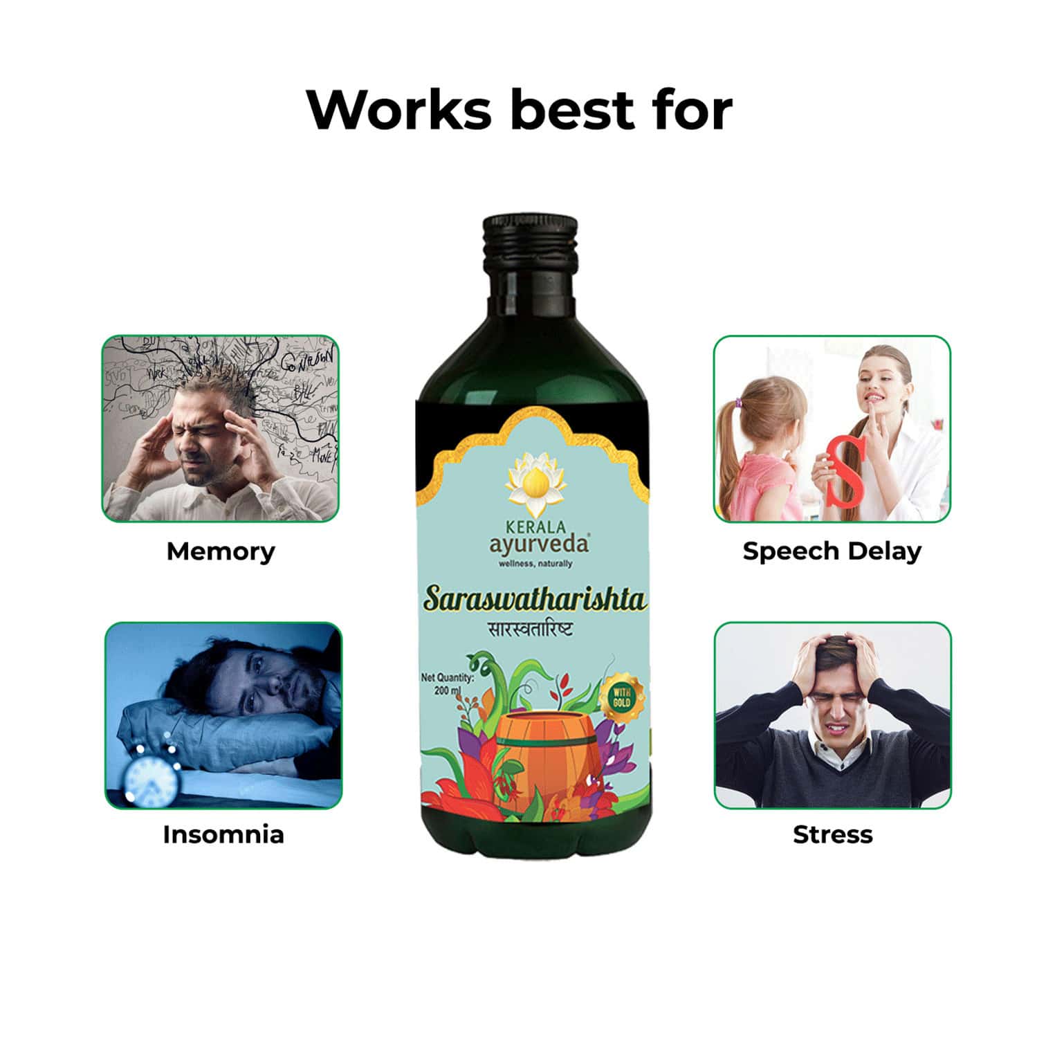 Buy KERALA AYURVEDA SARASWATH ARISHTAM 200 ML Online & Get Upto 60