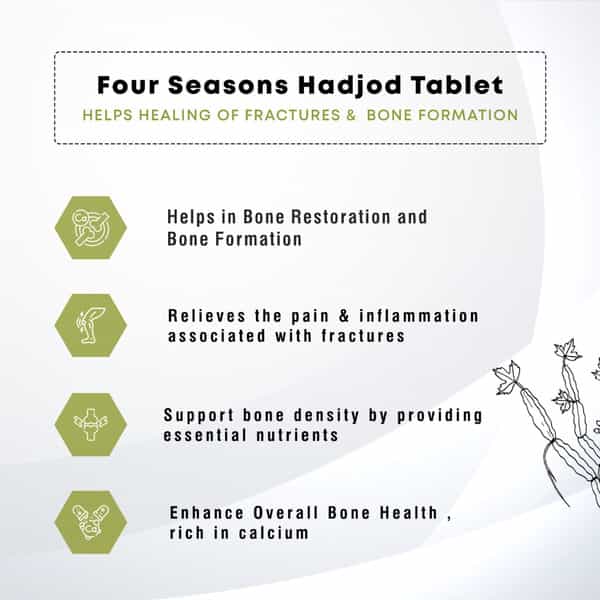 Four Seasons Hadjod Tablets - 60 Tabs | Bone & Joint Wellness