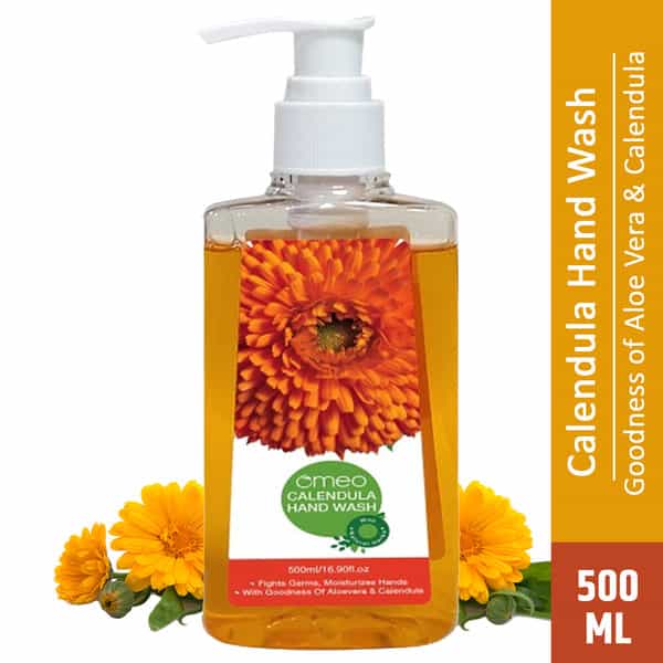 Omeo Calendula Liquid Hand Wash Pump With Dispenser Bottle - 500Ml