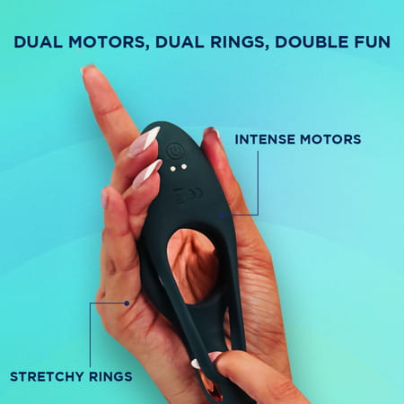Skore Tremor - Dual Motor Vibrating Ring With Ball Strap