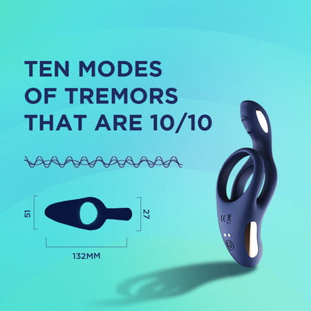 Skore Tremor - Dual Motor Vibrating Ring With Ball Strap