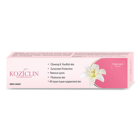 West-coast Koziclin Skin Lightening Cream With Kojic Acid & Glutathione (15 G)