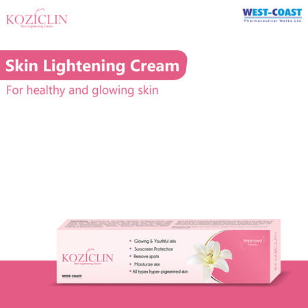 West-Coast Koziclin Skin Lightening Cream With Kojic Acid & Glutathione (15 G)
