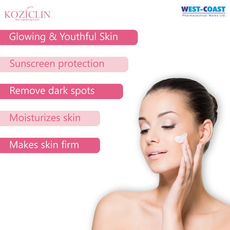 West-Coast Koziclin Skin Lightening Cream With Kojic Acid & Glutathione (15 G)