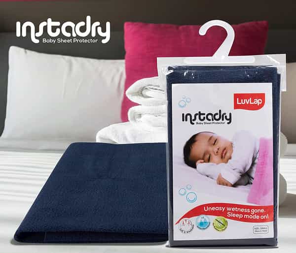 Luvlap Instadry Extra Absorbent Dry Sheet Bed Protector Navy Blue 0M Medium 70X100cm