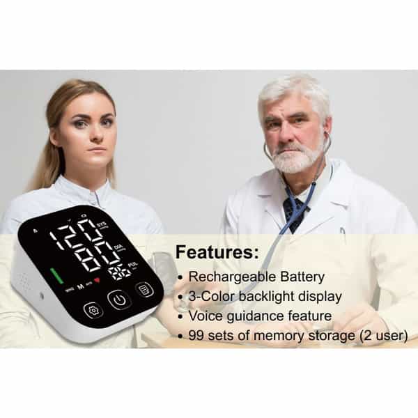 Healthy Wind Rechargeable Blood Pressure Monitor | Adjustable Arm Cuff | Comfortable Fit