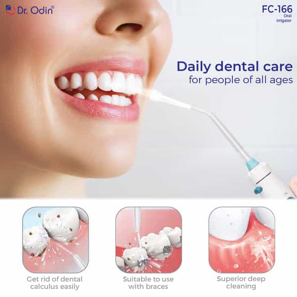 Dr. Odin Fc 166 Oral Irrigator | Teeth Cleaning & Flossing | 10 Pressure Settings | 600Ml Storage