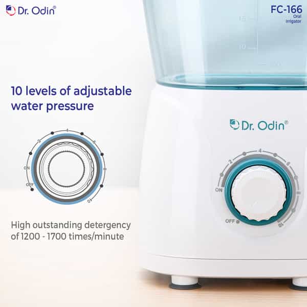 Dr. Odin Fc 166 Oral Irrigator | Teeth Cleaning & Flossing | 10 Pressure Settings | 600Ml Storage