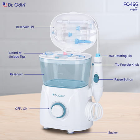 Dr. Odin Fc 166 Oral Irrigator | Teeth Cleaning & Flossing | 10 Pressure Settings | 600Ml Storage