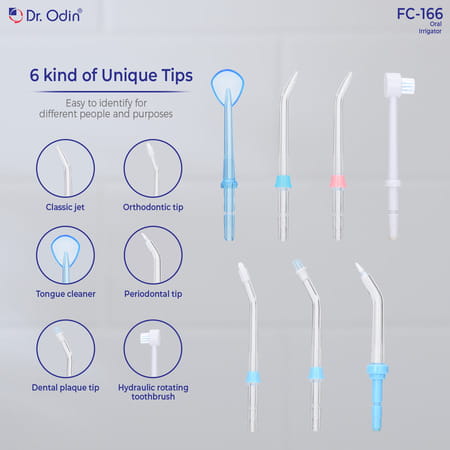 Dr. Odin Fc 166 Oral Irrigator | Teeth Cleaning & Flossing | 10 Pressure Settings | 600Ml Storage